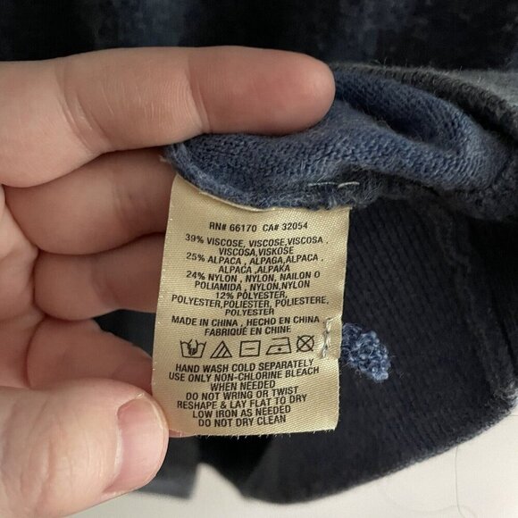 Moth Anthropologie S Blue Tie Dye Alpaca Blend Slouchy Dolman Cowlneck Sweater - Picture 8 of 10